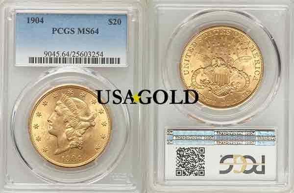 U.S. $20 Liberty MS64 PCGS/NGC