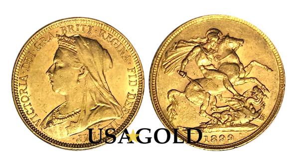 British Sovereign Gold Coin Queen Victoria 'Veil Head'