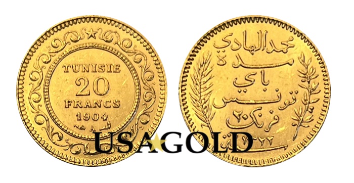 Special Offer - Tunisian 20 Franc gold coin