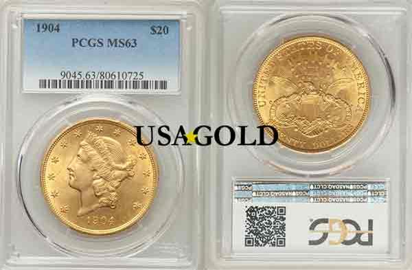 U.S. $20 Liberty MS63 PCGS/NGC