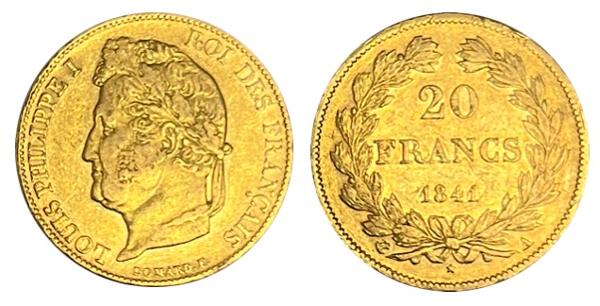 French 20 Franc Louis Philippe