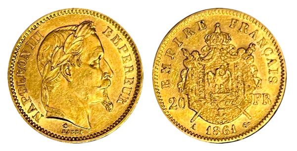 French 20 Franc Napoleon III