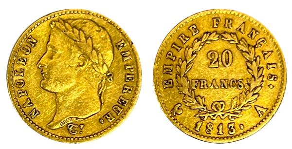 French 20 Franc Napoleon Bonaparte AU50 NGC