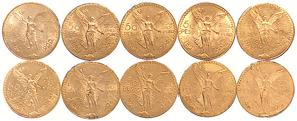 Mexico 50 Pesos Date Run 1922-1931 Uncirculated/BU