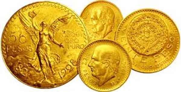 Four Coin Gold Type Set from Mexico (50 Pesos, 20 Pesos, 10 Pesos, 5 Pesos)